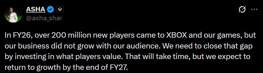 Xbox Growth FY27