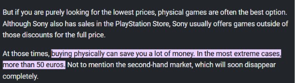 Physical games can be up to €50 cheaper than digital counterparts.