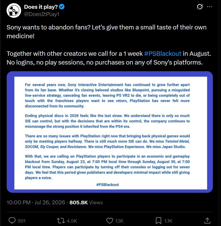 PlayStation Boycott