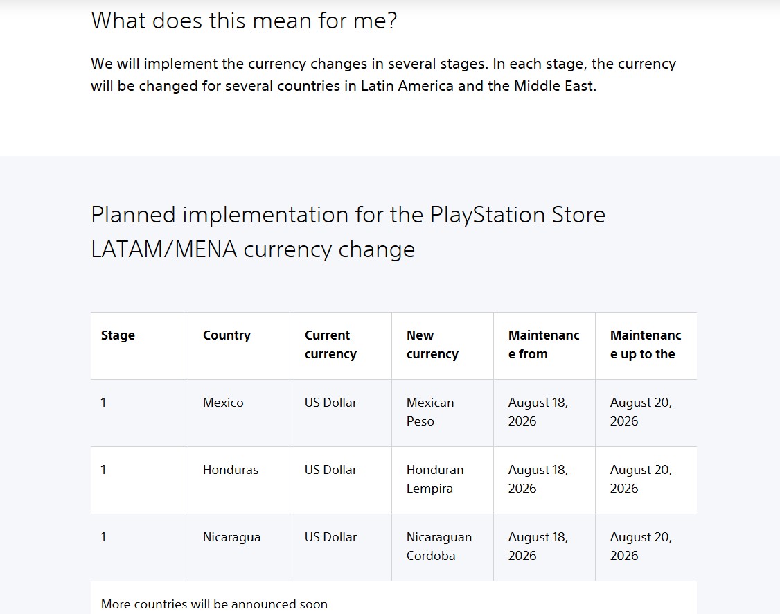 PS Store exchange rate