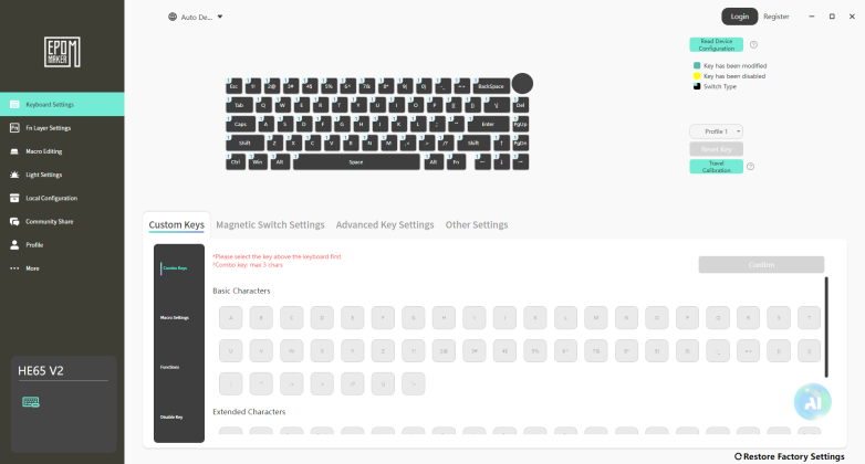Keyboard Settings