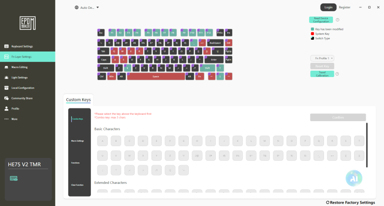 Fn Layer Settings