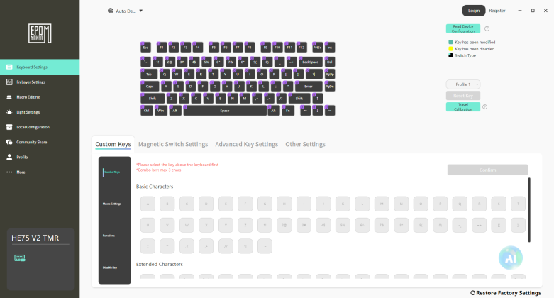 Keyboard Settings