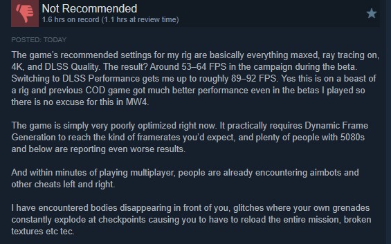 The game is also poorly optimized as players face a lot of performance issues.