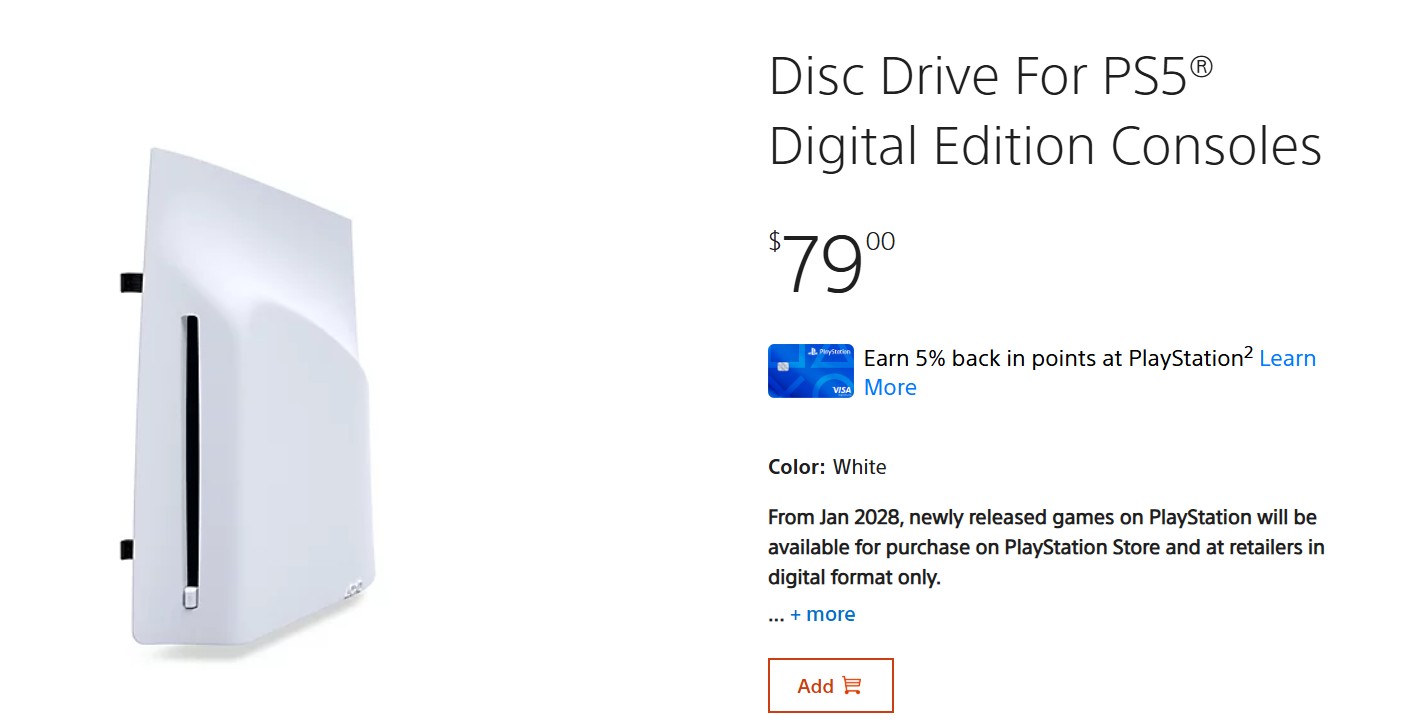 PS5 Disc Drive 2028 Notice