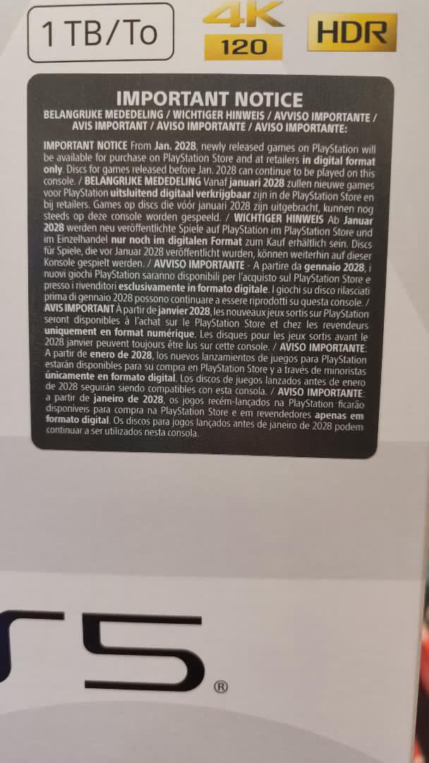 PlayStation Physical Disc Warning
