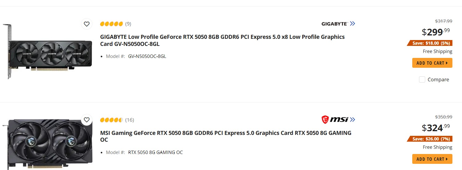 RTX 5050 Price In August 2026
