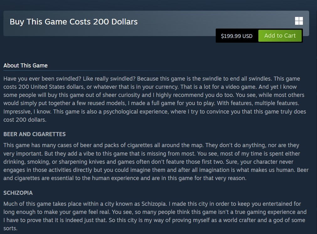 This Game Costs 0