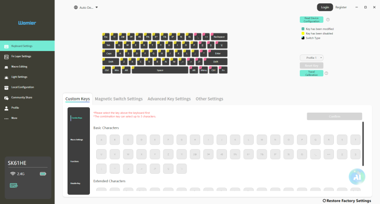 Keyboard Settings