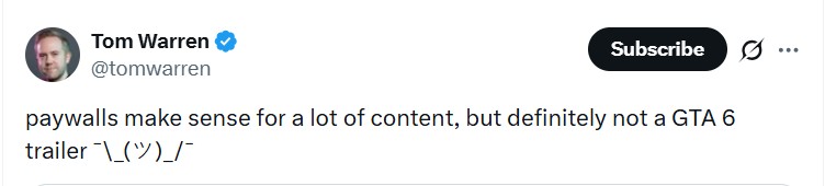 Major game journalists also argue GTA 6 extended look shouldn't be paywalled.