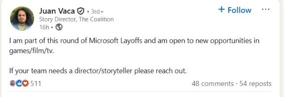 Gears of War: E-Day narrative director confirmed that he's been laid off as part of the latest Xbox cuts.