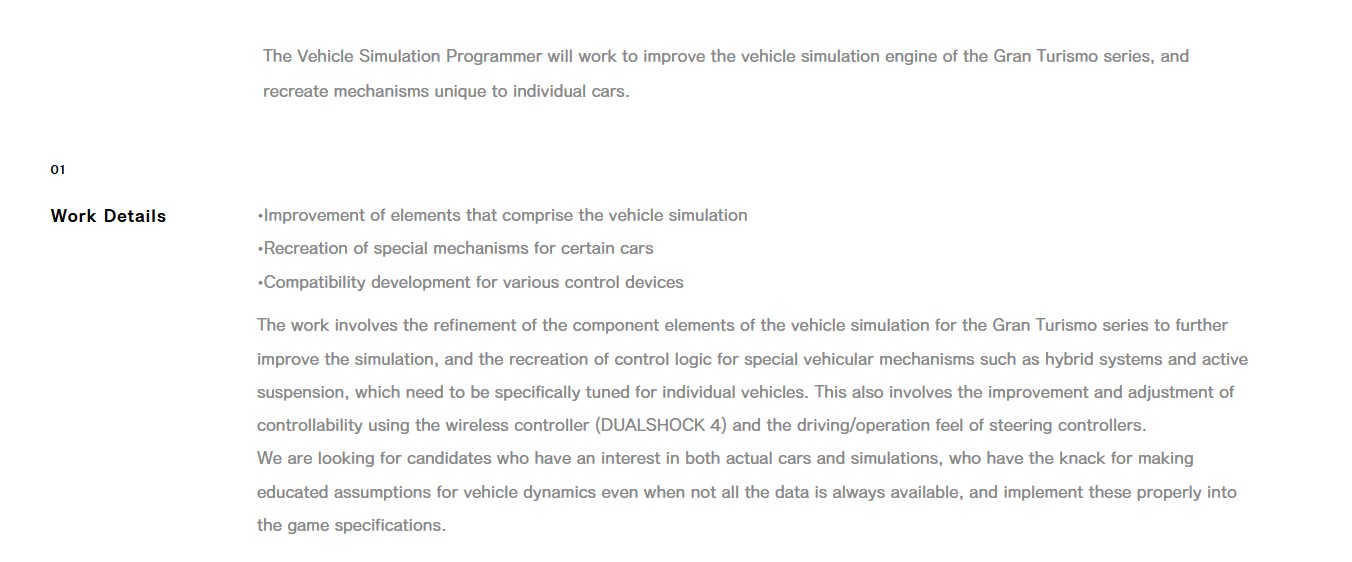 Gran Turismo 7 Vehicle Simulation Programmer