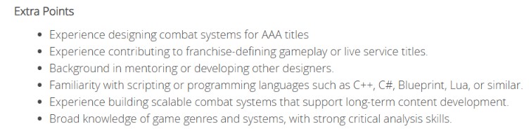 Blizzard also wants experience in live-service titles, according to the job listing for senior combat designer.