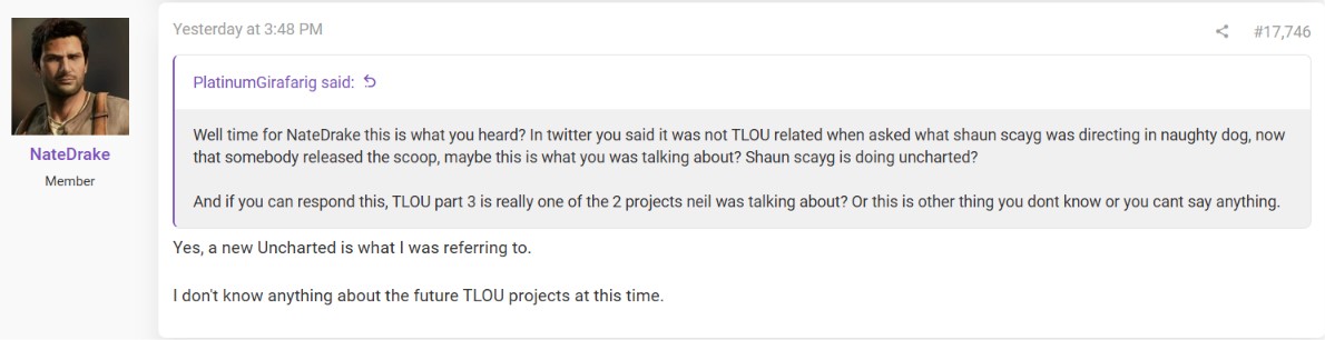 Notable insider Nate The Hate also corroborated the ongoing rumors about the new Uncharted game.